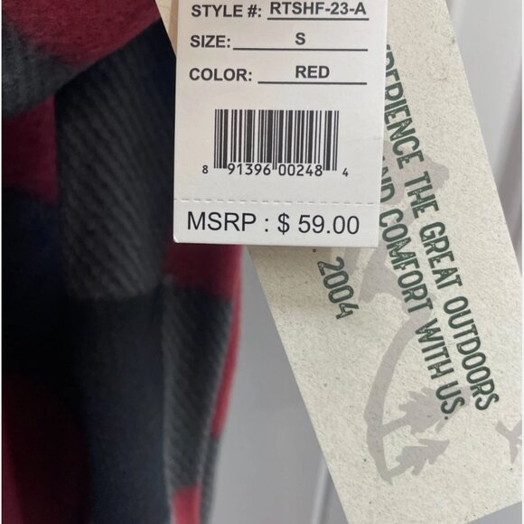 New Men's River Trail Black, Red, Gray Plaid Fleece Lined Hoodie Jacket - Size S - Picture 4 of 5